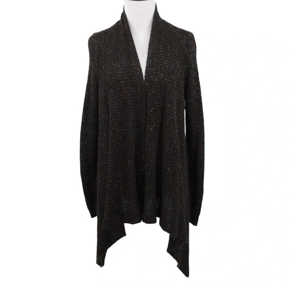 3/$20 American Eagle Gray Red Knit Open Front‎ Cardigan Sweater Womens Medium - Picture 1 of 16